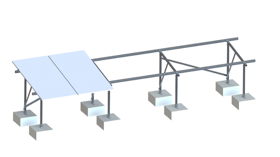 Aluminiowy bezramowy system montażu na dachu płaskim, komercyjny system mocowania balastu