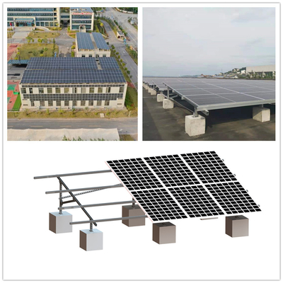 Q235b AL6005 System montażu słonecznego na płaskim dachu Bezramowy lub oprawione