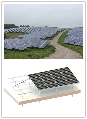 Płaski cementowy aluminiowy system montażu paneli słonecznych 45 stopni ziemi MGAS-II